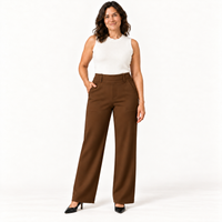 ShapeLab Sculpt & Flex Pant in coffee with closed-toe pumps